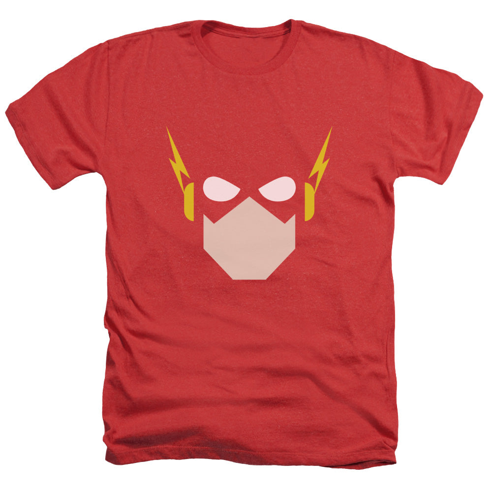 Justice League Of America Flash Mask Adult Size Heather Style T-Shirt Red