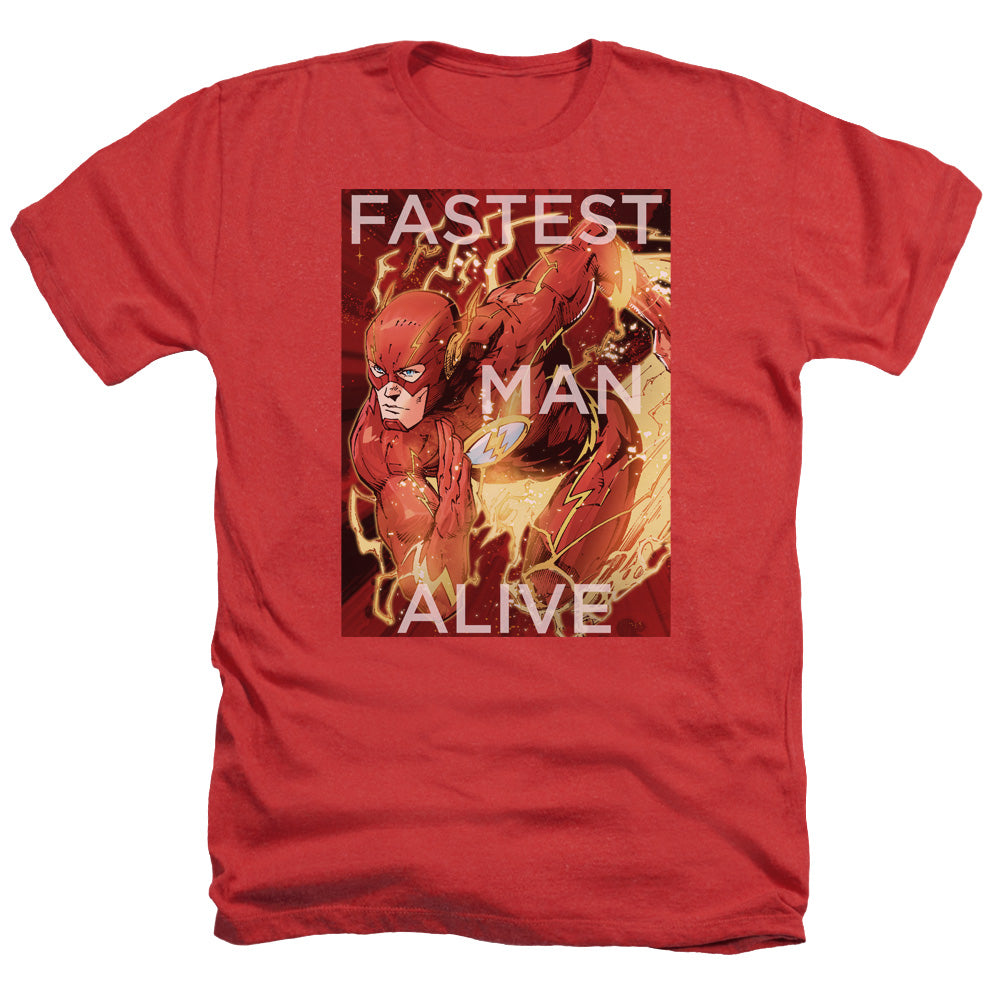 Justice League Of America Fastest Man Alive Adult Size Heather Style T-Shirt Red