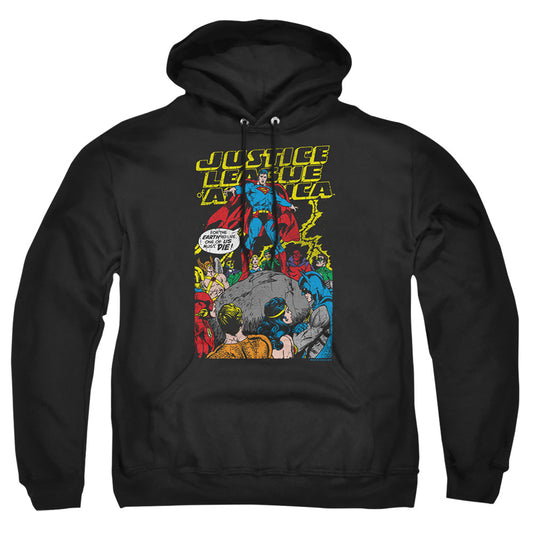 JUSTICE LEAGUE OF AMERICA : ULTIMATE SCARIFICE ADULT PULL-OVER HOODIE BLACK 5X