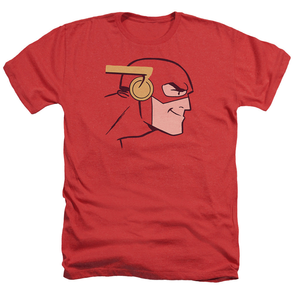 Justice League Of America Flash Profile Adult Size Heather Style T-Shirt Red