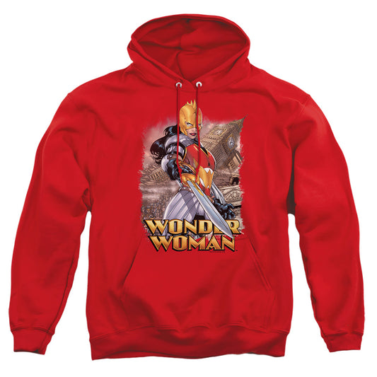 JUSTICE LEAGUE OF AMERICA : WONDER WOMAN ADULT PULL OVER HOODIE Red LG