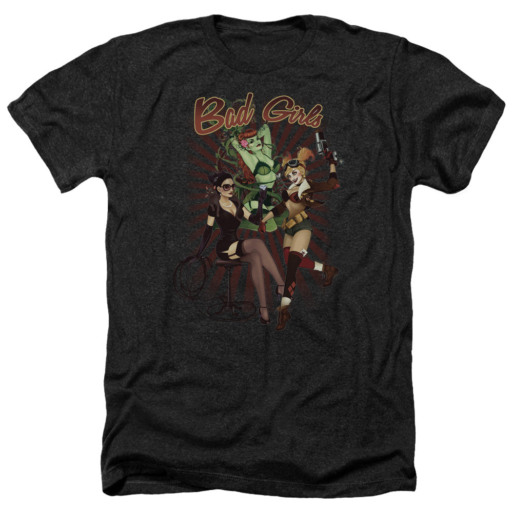 Justice League Of America Bad Girls Adult Size Heather Style T-Shirt Black