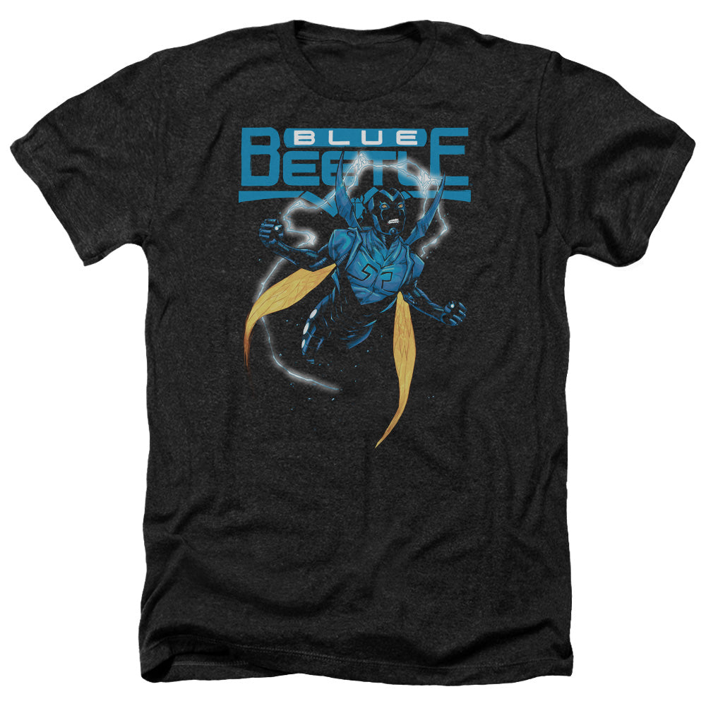 Justice League Of America Blue Beetle Adult Size Heather Style T-Shirt Black