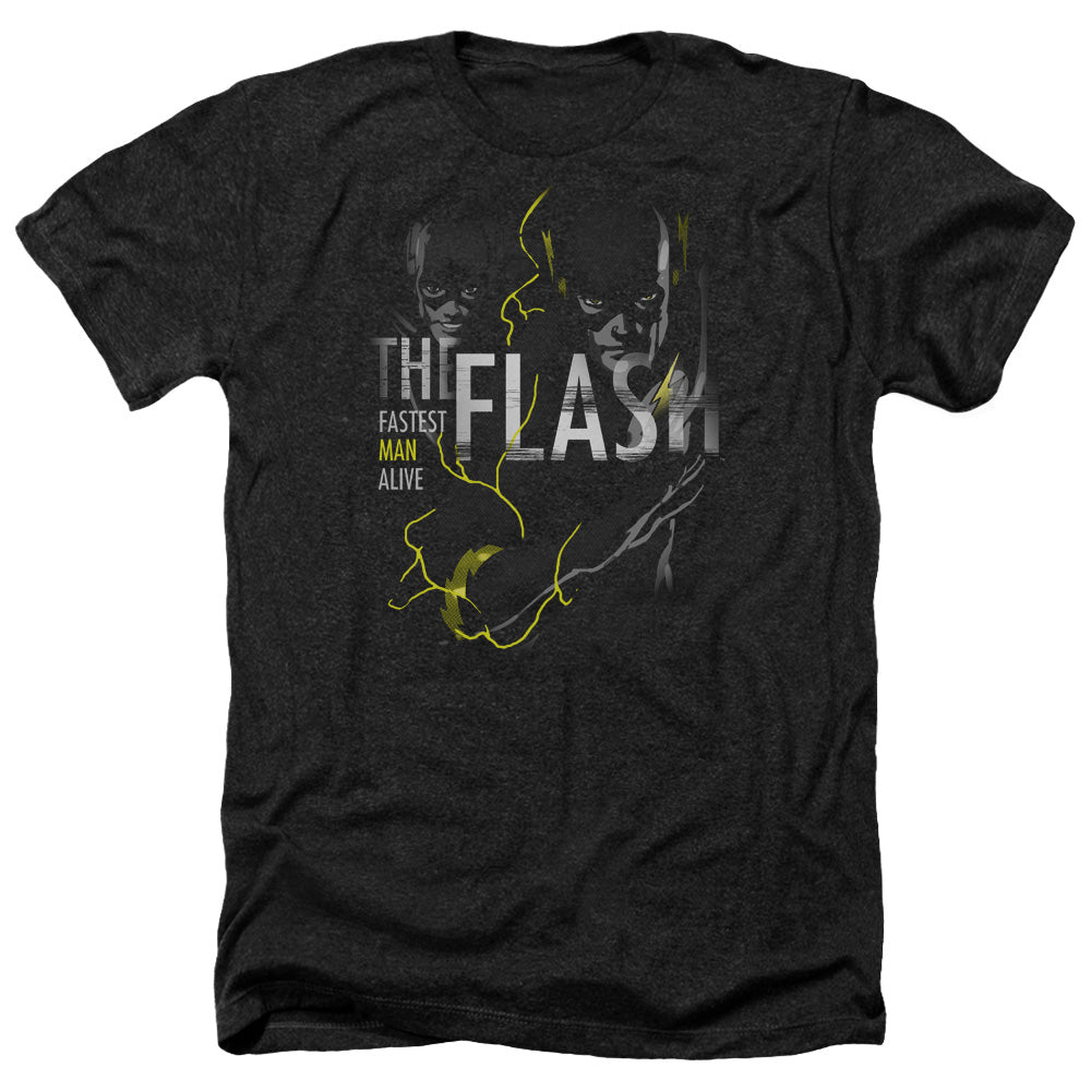 DC Flash Bold Flash Adult Size Heather Style T-Shirt Black