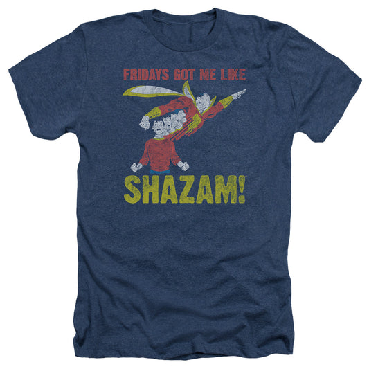 Justice League Of America Fridays Got Me Like Adult Size Heather Style T-Shirt Navy