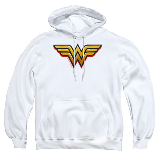 DC WONDER WOMAN : AIRBRUSH WONDER WOMAN ADULT PULL OVER HOODIE White MD