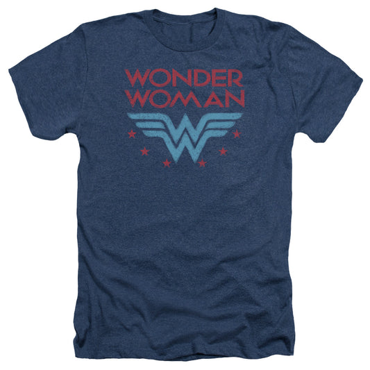 DC Wonder Woman Wonder Stars Adult Size Heather Style T-Shirt Navy