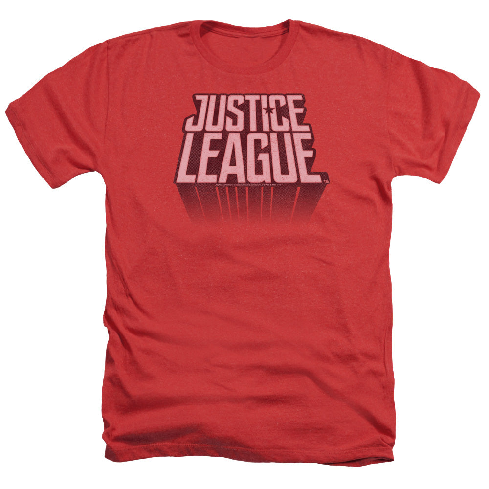 Justice League Movie Justice League Distressed Adult Size Heather Style T-Shirt Red