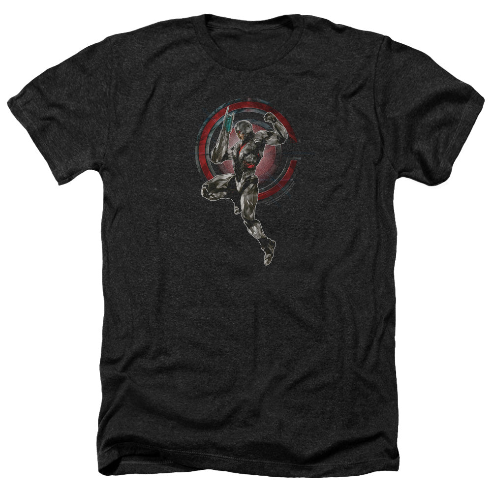Justice League Movie Cyborg Adult Size Heather Style T-Shirt Black