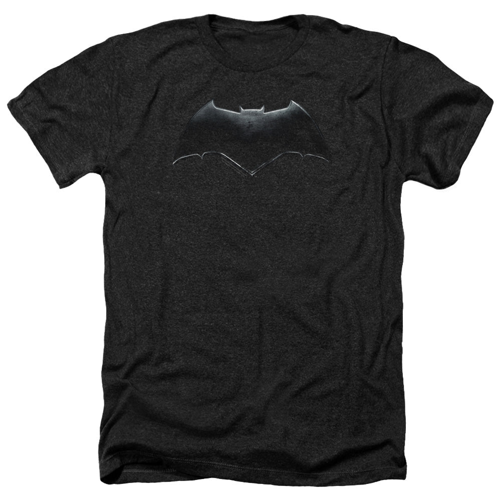 Justice League Movie Batman Logo Adult Size Heather Style T-Shirt Black