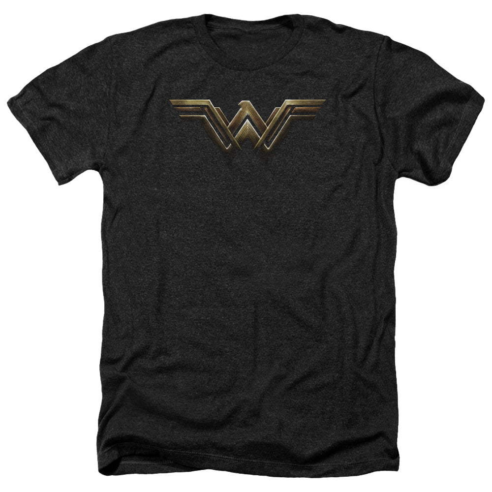 Justice League Movie Wonder Woman Logo Adult Size Heather Style T-Shirt Black
