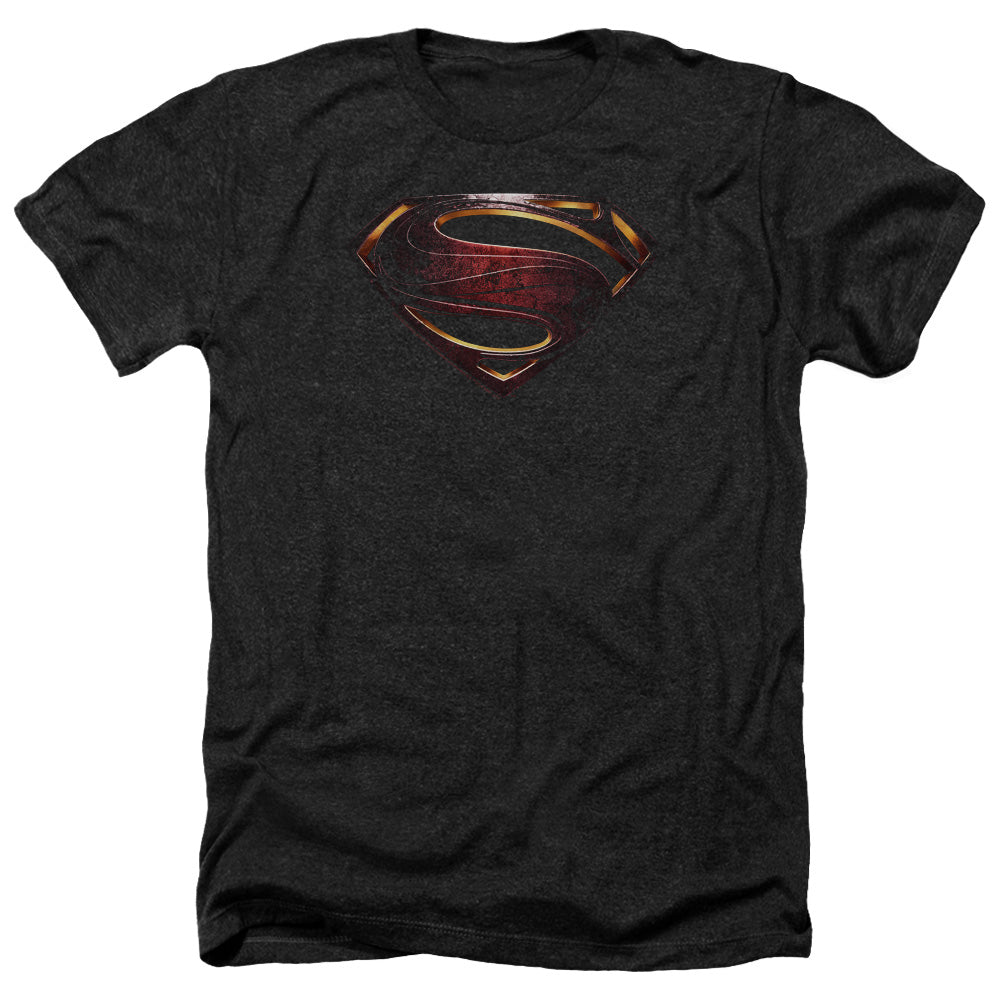 Justice League Movie Superman Logo Adult Size Heather Style T-Shirt Black