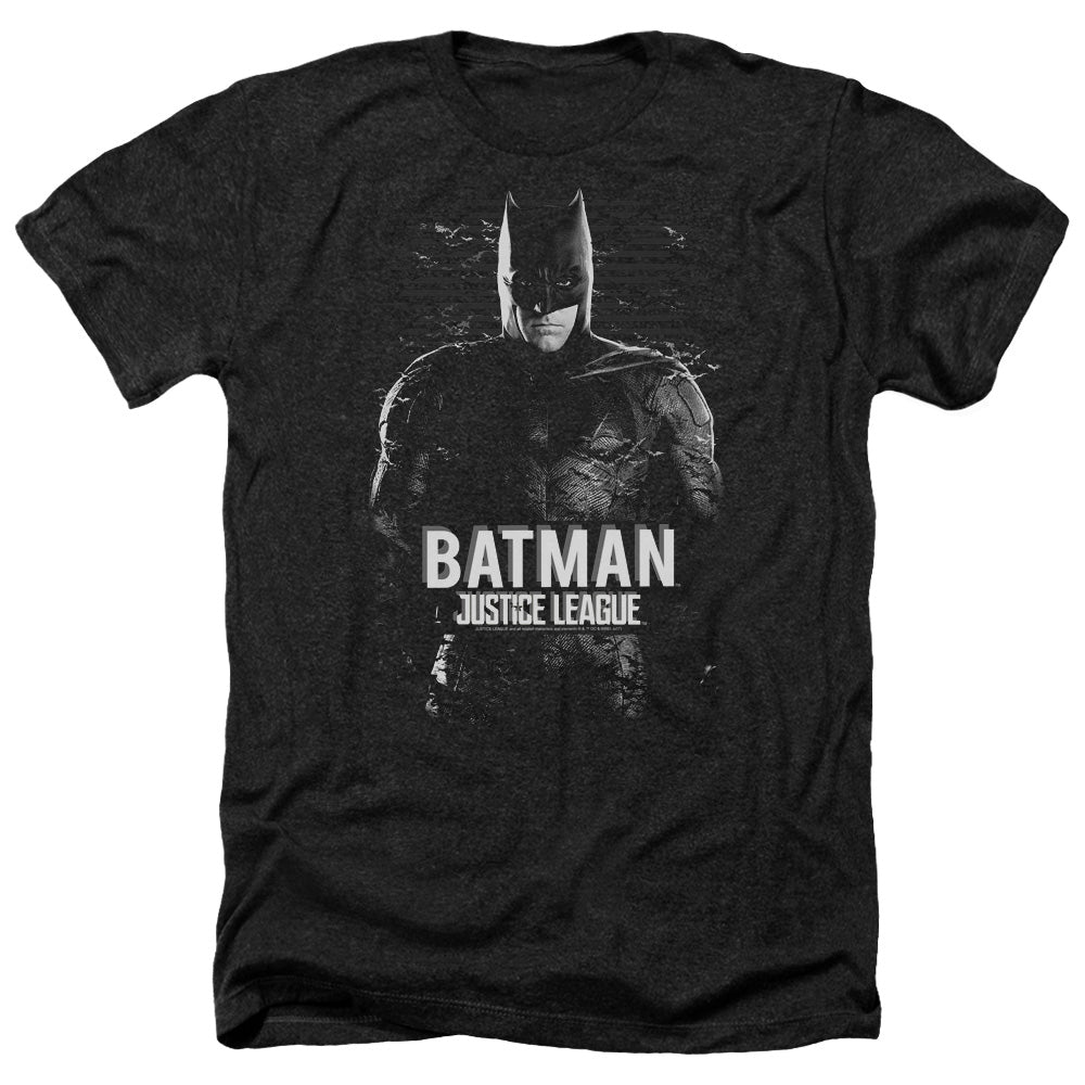 Justice League Movie Batman Adult Size Heather Style T-Shirt Black
