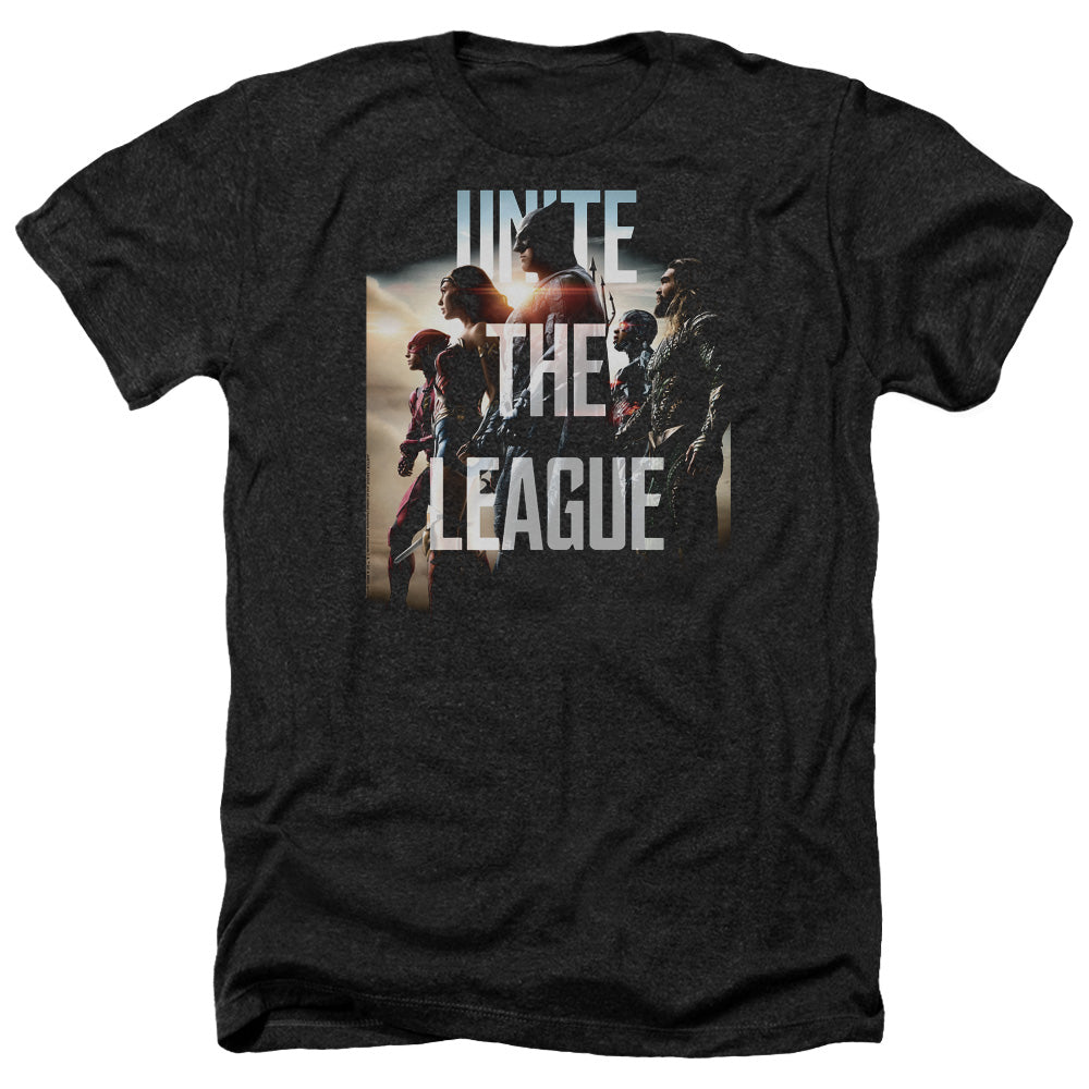 Justice League Movie Dawn Adult Size Heather Style T-Shirt Black