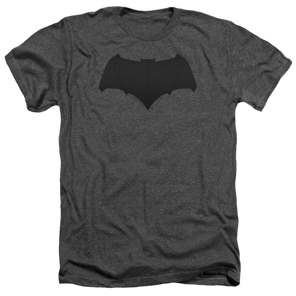 Justice League Movie Batman Logo Adult Size Heather Style T-Shirt Charcoal