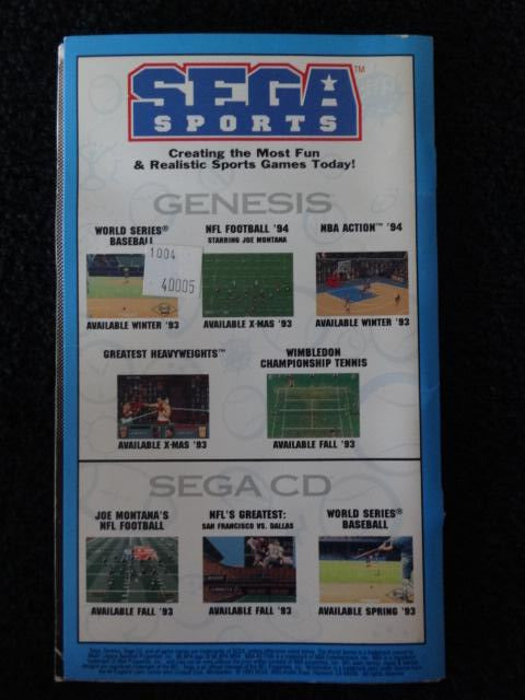Joe Montana NFL Football Instruction Booklet Sega CD
