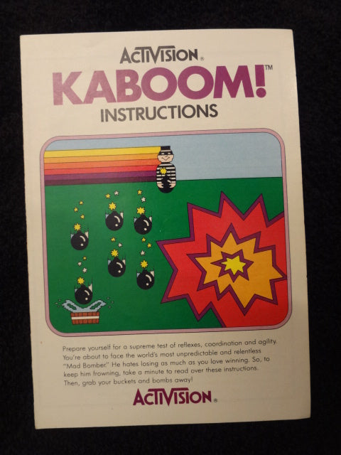 Kaboom Instruction Booklet Atari 2600