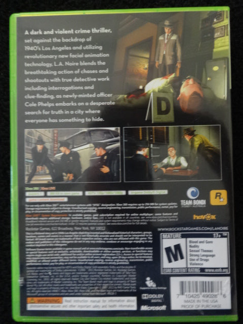 L.A. Noire Microsoft Xbox 360