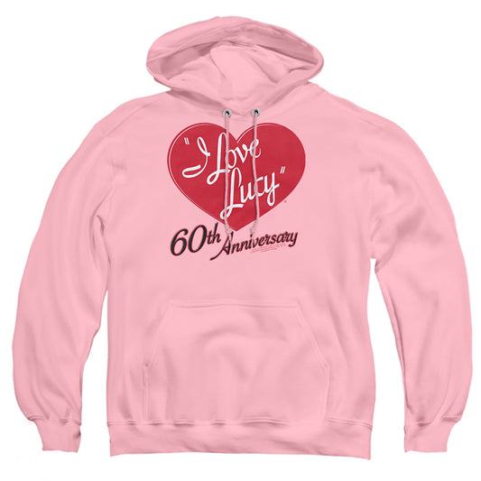 I LOVE LUCY : 60TH ANNIVERSARY ADULT PULL OVER HOODIE PINK LG