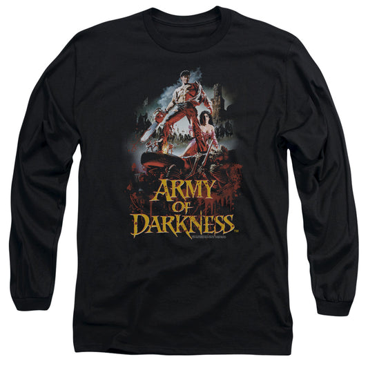 ARMY OF DARKNESS : BLOODY POSTER L\S ADULT T SHIRT 18\1 Black 2X