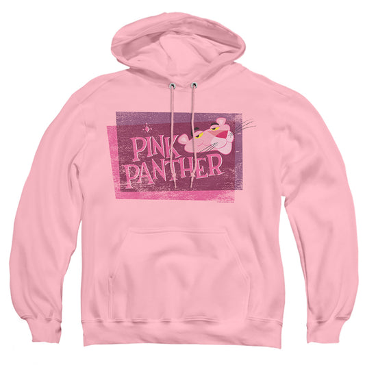 PINK PANTHER : DISTRESSED ADULT PULL OVER HOODIE PINK 2X