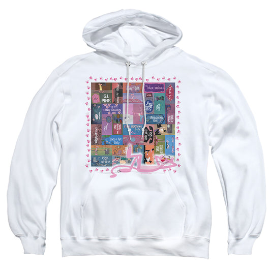 PINK PANTHER : VINTAGE TITLES ADULT PULL OVER HOODIE White XL