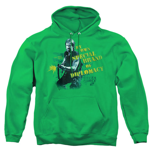 DELTA FORCE 2 : SPECIAL DIPLOMACY ADULT PULL OVER HOODIE KELLY GREEN 2X