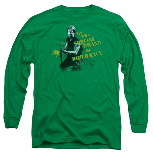 DELTA FORCE 2 : SPECIAL DIPLOMACY L\S ADULT T SHIRT 18\1 KELLY GREEN 2X