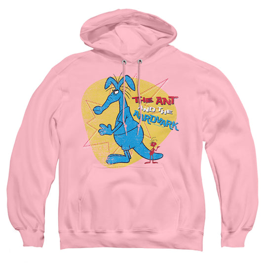 PINK PANTHER : ANT AND AARDVARK ADULT PULL OVER HOODIE PINK 2X