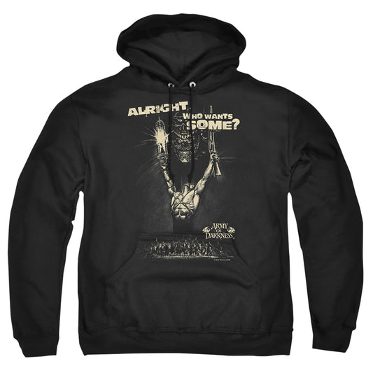 ARMY OF DARKNESS : WANT SOME ADULT PULL OVER HOODIE Black 2X