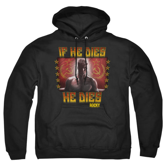 ROCKY IV : CONDOLENCES ADULT PULL-OVER HOODIE BLACK 5X