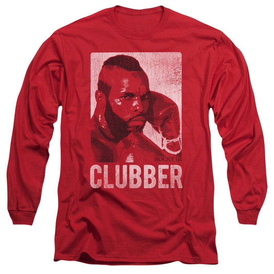 ROCKY III : CLUBBER LANG L\S ADULT T SHIRT 18\1 RED LG