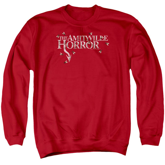 AMITYVILLE HORROR : FLIES ADULT CREW SWEAT Red MD