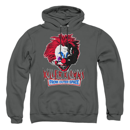 KILLER KLOWNS FROM OUTER SPACE : ROUGH CLOWN ADULT PULL OVER HOODIE Charcoal 2X