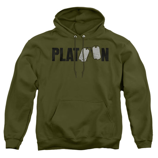 PLATOON : LOGO ADULT PULL OVER HOODIE MILITARY GREEN MD