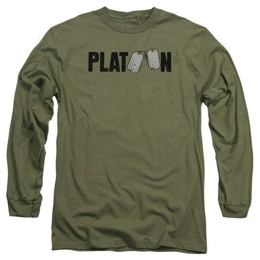 PLATOON : LOGO L\S ADULT T SHIRT 18\1 Military Green XL