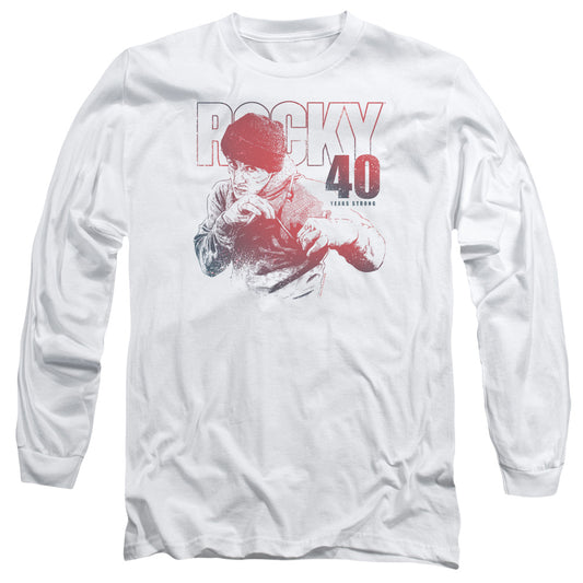 ROCKY : 40 YEARS STRONG L\S ADULT T SHIRT 18\1 White 2X