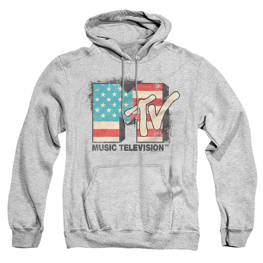 MTV : AMERICAN LOGO ADULT PULL OVER HOODIE Athletic Heather 2X