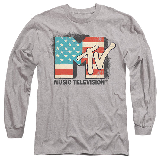 MTV : AMERICAN LOGO L\S ADULT T SHIRT 18\1 Athletic Heather MD