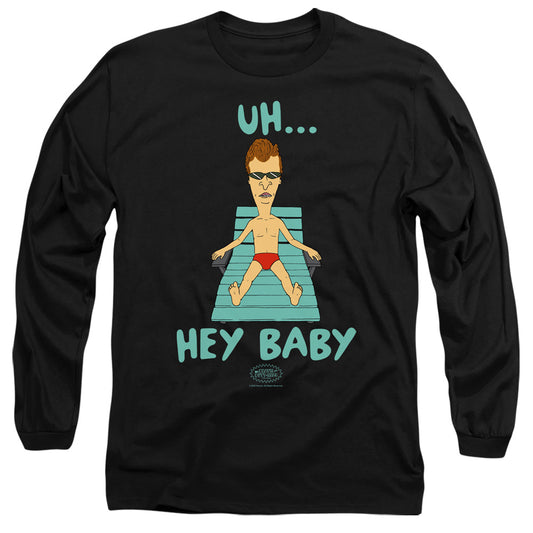 BEAVIS AND BUTTHEAD : UH HEY BABY L\S ADULT T SHIRT 18\1 Black 2X