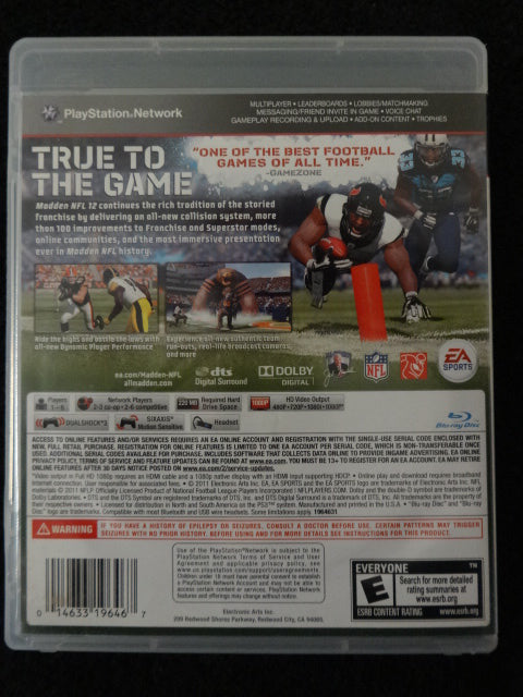Madden NFL 12 Sony PlayStation 3