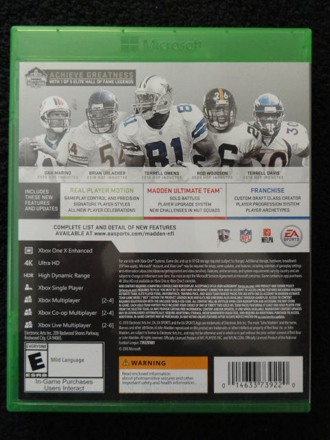Madden NFL 19 Hall Of Fame Edition Microsoft Xbox One