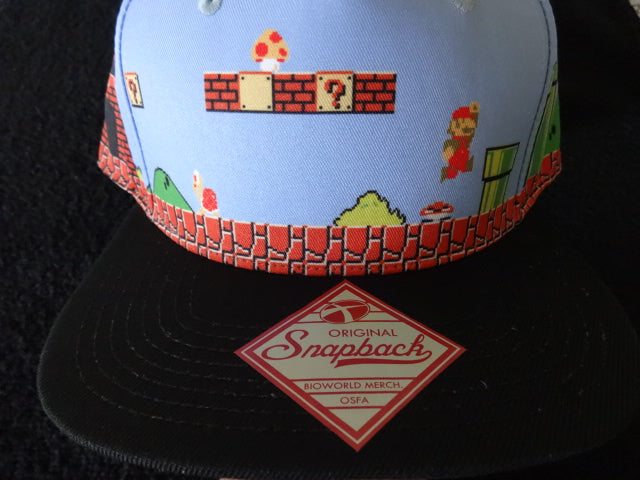 Mario 8Bit Allover World 1-1 SnapBack Hat