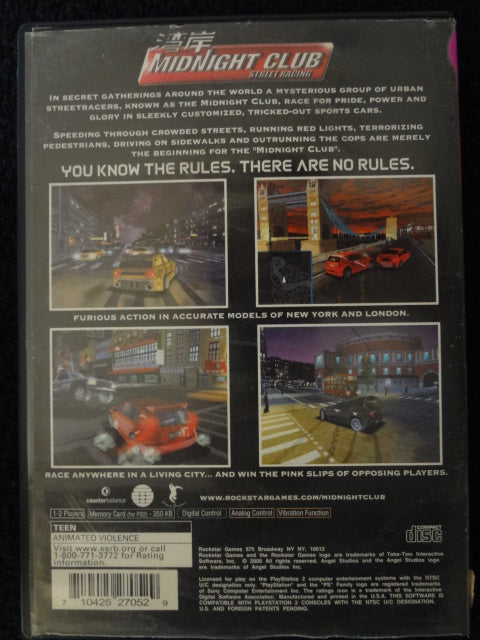 Midnight Club Street Racing Sony PlayStation 2