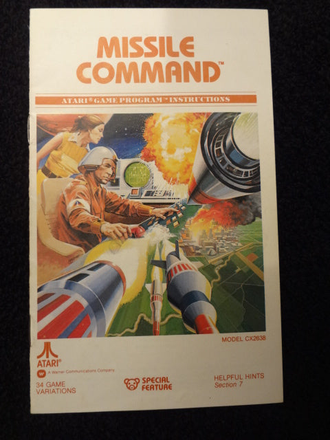 Missile Command Instruction Booklet Atari 2600