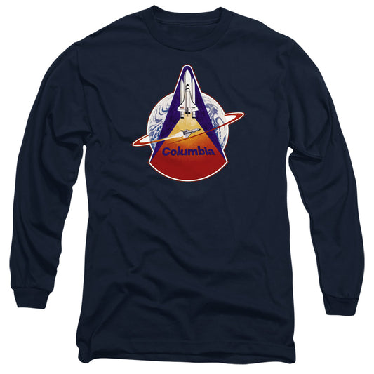 NASA : STS 1 MISSION PATCH L\S ADULT T SHIRT 18\1 Navy 2X
