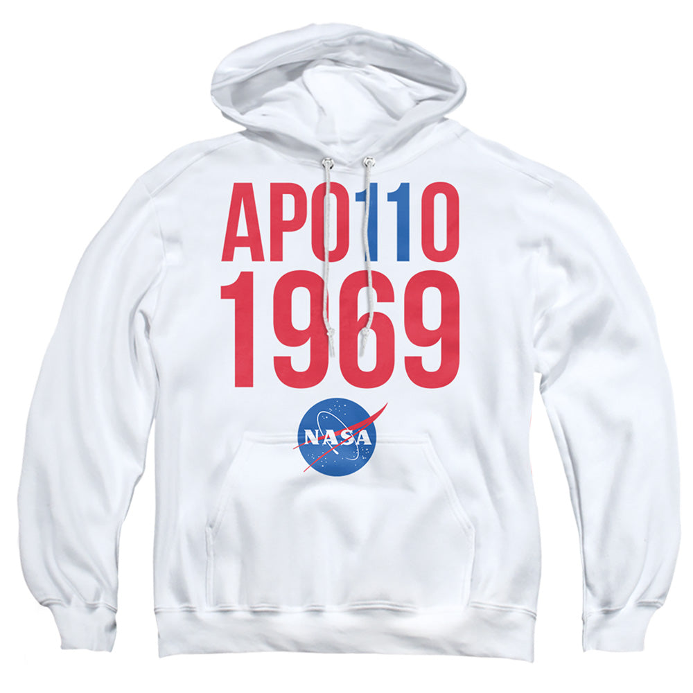 NASA : 1969 ADULT PULL OVER HOODIE White 2X
