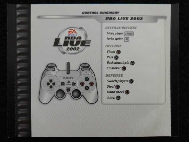 NBA Live 2002 Back Art (Game NOT Included)