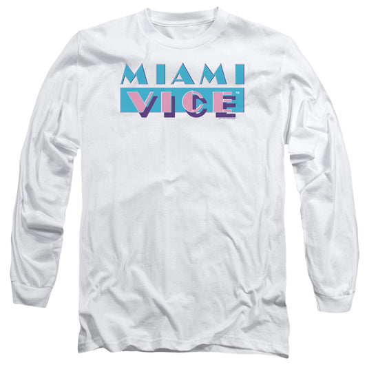 MIAMI VICE : LOGO L\S ADULT T SHIRT 18\1 White XL