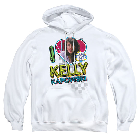 SAVED BY THE BELL : I LOVE KELLY ADULT PULL OVER HOODIE White 2X